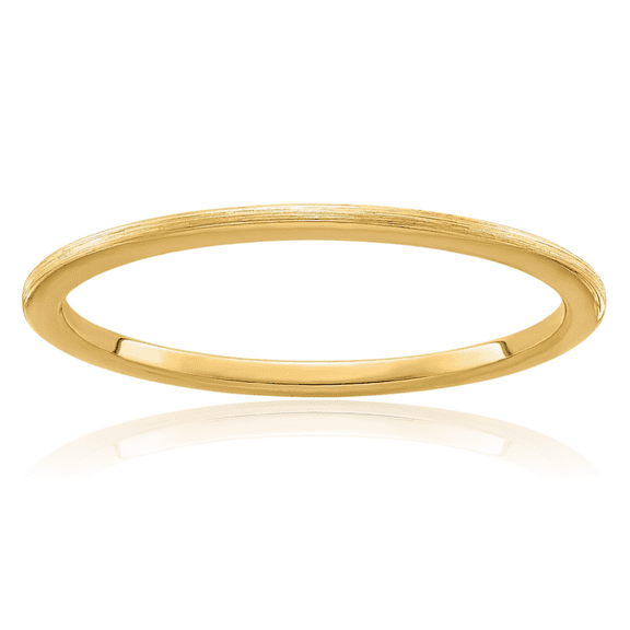 ICE CARATS 10K Solid Yellow Gold 1.2mm Slim Half Round Stackable Plain Wedding Band Ring - Brushed - Matte Women's