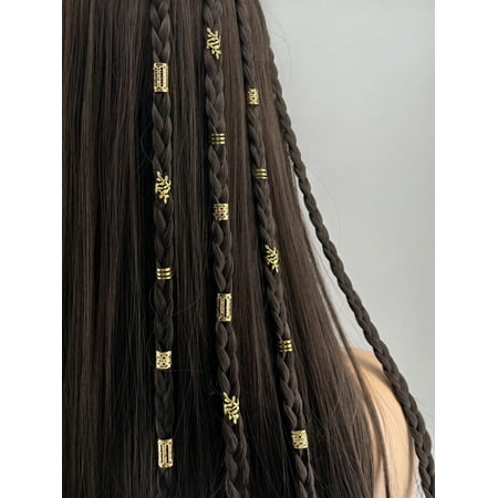 40PCS Hair Jewelry For Braids Gold Hair Cuffs Multi Style Rings Adjustable Hair Beads For Braid Loc Dreadlock Accessories For Women And Girls Valentines