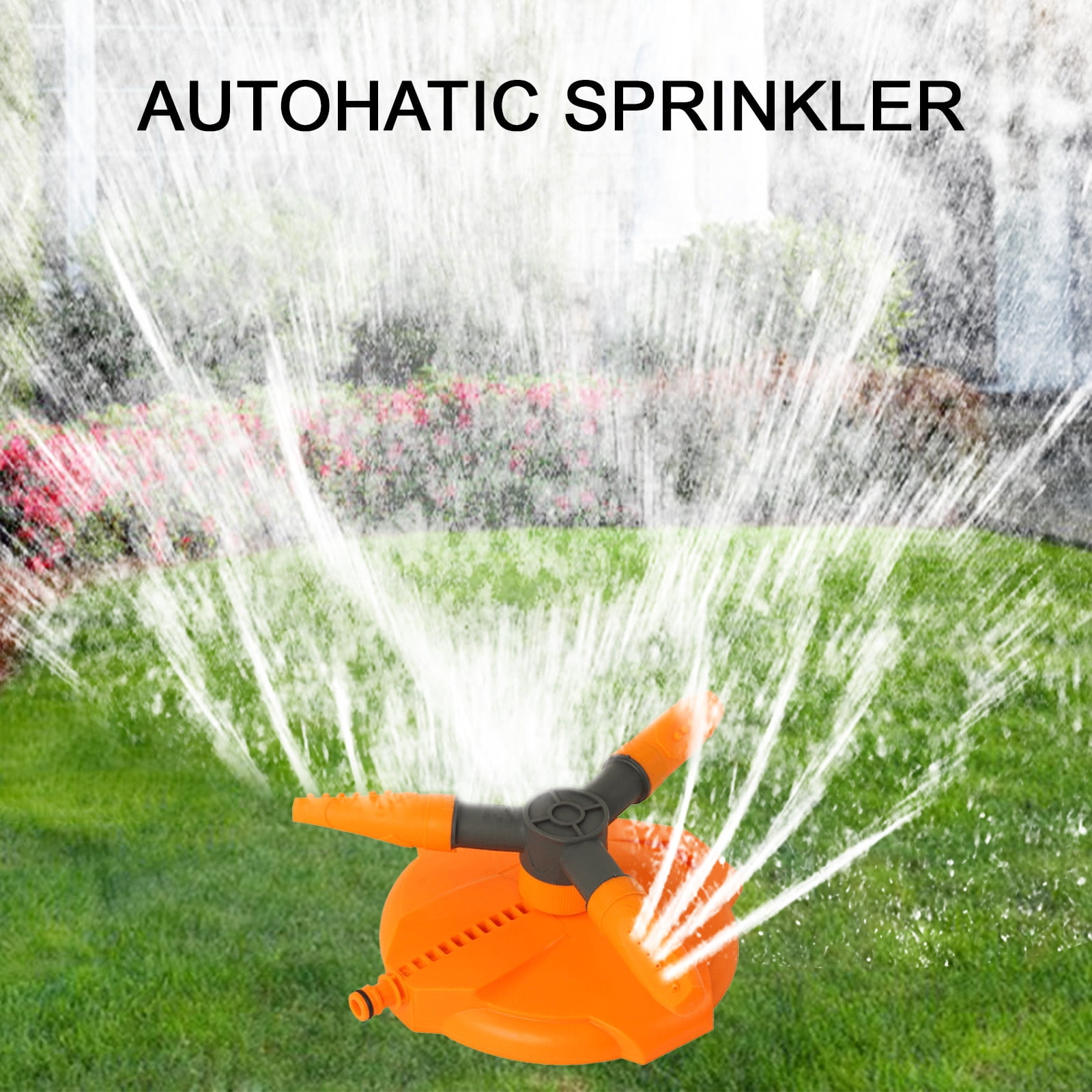 360 Degree Rotating Lawn Sprinkler, Automatic Adjustable Yard Sprinkler on Stake for Large Area Garden & Lawn, Ki-ds Play Sprinkler, Durable ABS Plastic