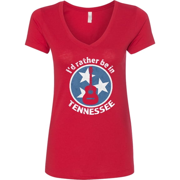 Inktastic I'd Rather Be in Tennessee Women's V-Neck T-Shirt