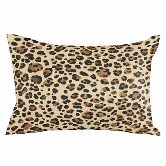 Leopard Throw Pillow Cover 12 x 20 Inch Decorative Pillow Cover Brown Animals Art Modern Farmhouse Lumbar Pillowcase Seasonal Rectangle Cushion Case for Couch Sofa Bed Living Room