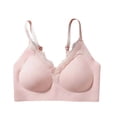 thumbnail image 2 of Ytndtr Wireless No Underwire Bra for Women V-Neck Lace Trim Supportive Seamless Bra Comfortable Tshirt Bralette, 2 of 6