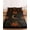 Black, Charcoal, Amber, Sepia, variant on Queen Size Fitted Sheet Set - Fall Pumpkins 3 Piece Bedding Sets 16" Deep Pocket Fitted Sheet with 2 Pillowcases, Halloween Rustic Night Moon Cats Purple Brushed Microfiber Hotel Luxury Bed Sheets