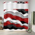 thumbnail image 6 of No Hook Shower Curtain, Red Black Ombre Shower Curtains for Bathroom with See Through Top Window, Modern Geometric Moire Abstract Art Waterproof & Washable Bath Curtain 66"x72", 6 of 9
