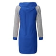 thumbnail image 6 of Babysbule Dresses For Women Stylish Spring Fall Pullover Hooded Patchwork Hollow Out Long Sleeve Sheath Slim Mini Dress, 6 of 7