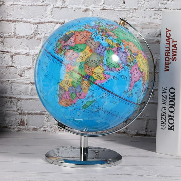 World Globe, With LED Light  World Globe Desktop Globe, For Kids Girls Boys Teachers 20  With Light And Metal Bottom