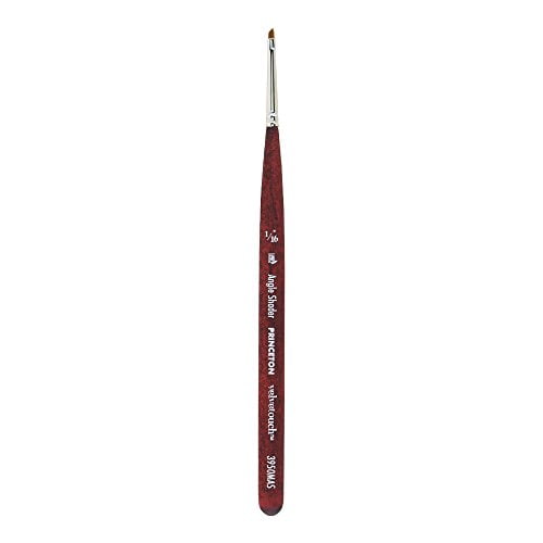 Princeton Velvetouch Artiste, Mixed-Media Brush for Acrylic, Watercolor & Oil, Series 3950 Angle Shader Luxury Synthetic, Size 1/16