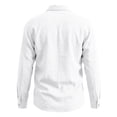 thumbnail image 5 of Havenx Men's Linen Shirts Long Sleeve Button Down Dress Shirt with Pocket Collared Shirts Classic Casual Business Regular Fit Top,White 2XL, 5 of 5