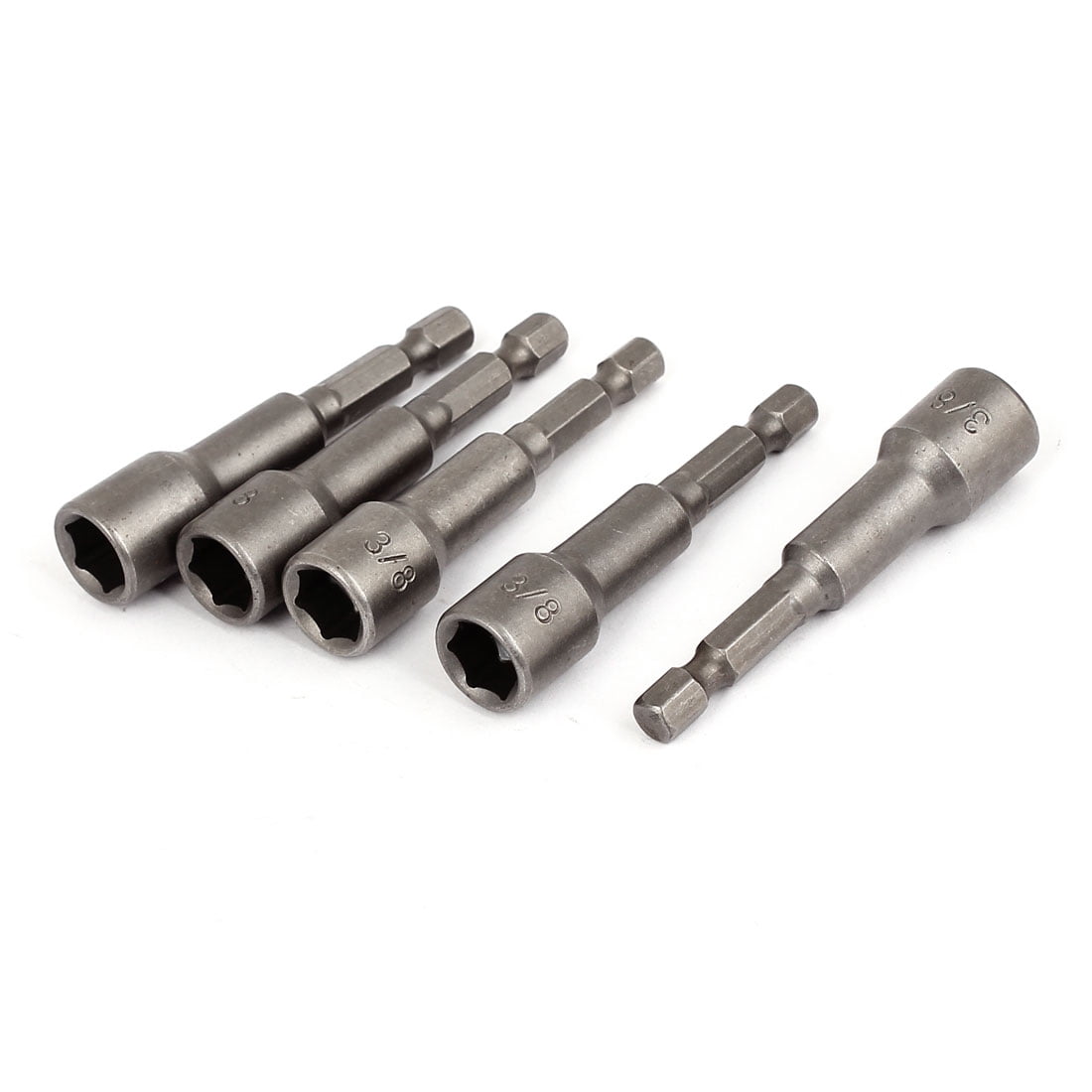 1/4" Shank 3/8" Hex Socket Impact Nut Setter Driver Bit Adapter Silver