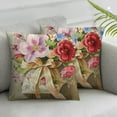 thumbnail image 3 of nygtbtfer Spring Floral Throw Pillow  Pink Flowers Mothers Day Decorative Pillows for Couch Sofa Bed Home Decor Set of 2 White, 3 of 7