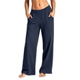 thumbnail image 2 of akafmk Womens Wide Leg Sweatpants Fall Winter Sweatpants with Elastic Waistband Loose Soft Casual Workout Sweatpants, Size M, 2 of 6