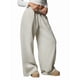 thumbnail image 3 of Pantalones Deportivos de Pierna para Mujer, Holgados, con Cordón, de Cintura Alta y Bolsillos Gris M, 3 of 9