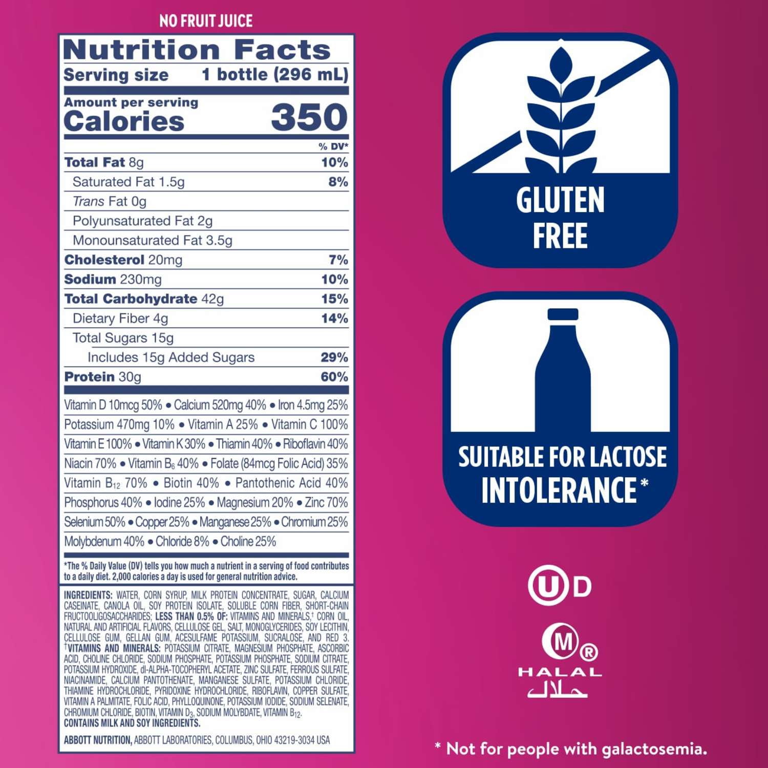 (2 pack) Ensure COMPLETE Nutrition Shake, 30g Protein, Strawberry, 10 fl oz—16 Pack