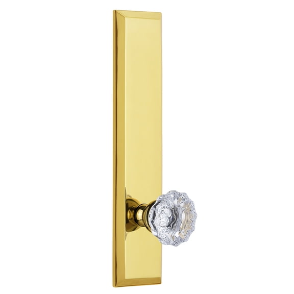 Grandeur 803253 Fifth Avenue Solid Brass Tall Plate Right Handed Privacy Door Knob Set -