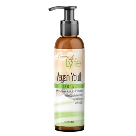 Lyfetrition Vegan Youth | 12 Fl oz Large Bottle | Anti-Aging And Wrinkle Serum | (Skin and Face Formula).