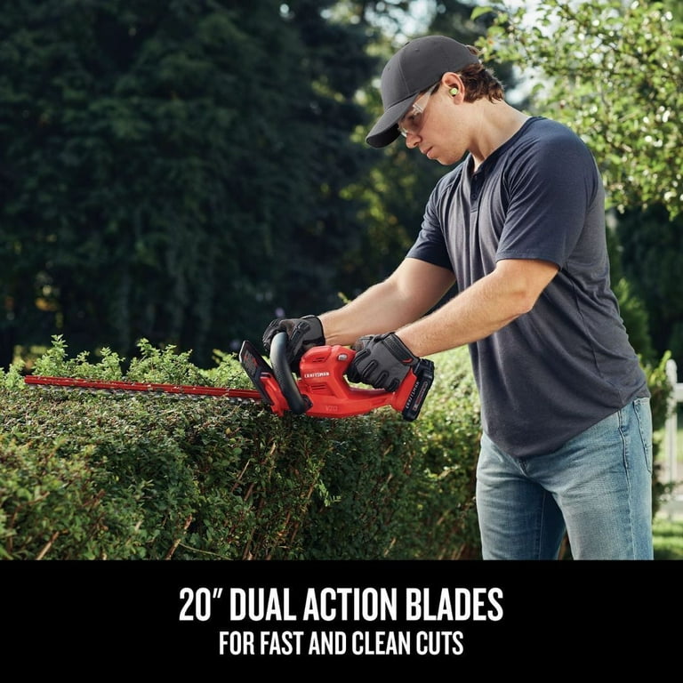 Craftsman V20 20 Inch Cordless Hedge Trimmer Kit CMCHT810C1 Red Black Walmart