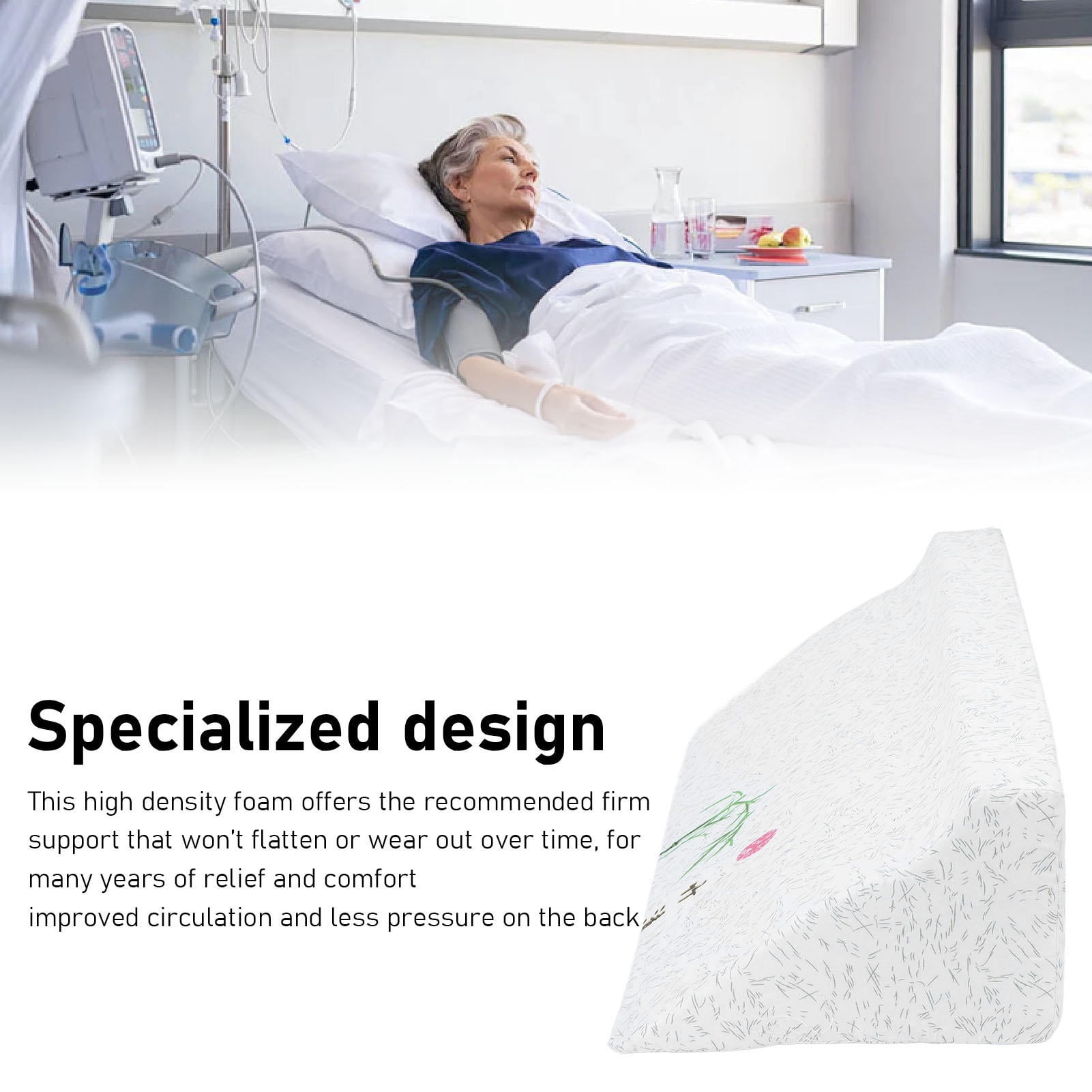 LAZIOEGR R‑Shaped Flip Wedge Pillow – 50x25x15cm, Washable, Multi‑Position Support for Bedridden Patients, Reduces Back Pain & Decubitus Ulcers