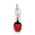 thumbnail image 1 of Sterling Silver Enameled Ladybug Charm QC6263 (13mm x 7mm), 1 of 2