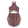 thumbnail image 4 of Kaerm Kids Girls Lyrical Dance Dress Sleeveless Sparkly Ballet Figure Ice Skating Dress Contemporary Dusty Pink 6, 4 of 9