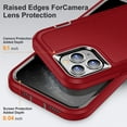 thumbnail image 6 of SaniMore for iPhone 11 Pro Max 6.7" 2019 Hybird Case, Rugged PC Back Shockproof TPU Shell Metal Hidden Kicksatnd Drop Resistant Anti-slip Heavy Duty Protective Case for iPhone 11 Pro Max, Red+Black, 6 of 8