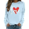 thumbnail image 6 of Uootdi Womens Valentine Sweatshirt Love Heart Print Crewneck Pullover Tops Casual Cute Valentines Long Sleeve Sweatshirt Outfit Gift, 6 of 9