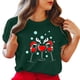 thumbnail image 1 of Gibobby Tops navideños para Mujer Camiseta de manga corta con cuello redondo y estampado de Navidad para mujer(Verde,XG), 1 of 5