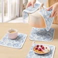 thumbnail image 5 of Blue Floral Pot Holders for Kitchen Heatproof Potholder, 3 Pack Garden Petals Flower Botanical Tree Branch Hot Pads Multipurpose Oven Pads Cloth Potholders Trivet for Cooking Baking, 5 of 8