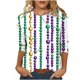 thumbnail image 3 of TaTaai Carnival Women's Casual Print Round Neck 3/4 Sleeve T-Shirt Loose Top Gift, 3 of 5