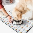thumbnail image 2 of Vintage Colorful Dog Mat - Non-Slip Food Catcher Placemat with Watercolor Ice Cream & Donut Art, Durable 4-Layer Protection (Summer Ready), 2 of 5