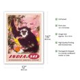 thumbnail image 2 of India - by SAS Scandinavian Airlines System - Black Monkey - Vintage Airline Travel Poster by Otto Nielsen c.1958 - Bamboo Fine Art 290gsm Paper (Unframed) 12x16in, 2 of 4