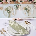 thumbnail image 3 of Sage Green Starfish Coastal Cloth Napkins, Nautical Summer Ocean Abstract Art Washable and Reusable Dinner Napkins Set of 2, Table Napkin for Kitchen Party Birthday Wedding Hotel Housewarming 20"x20", 3 of 9