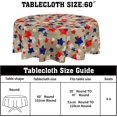 thumbnail image 2 of Fourth of July Tablecloth Round 60 Inch Independence Day Patriotic Decoration Outdoor Table Cloth Memorial Day American Fag Table Cover for Dining Kitchen Holiday Party Picnic Indoor Home Decor, 2 of 6