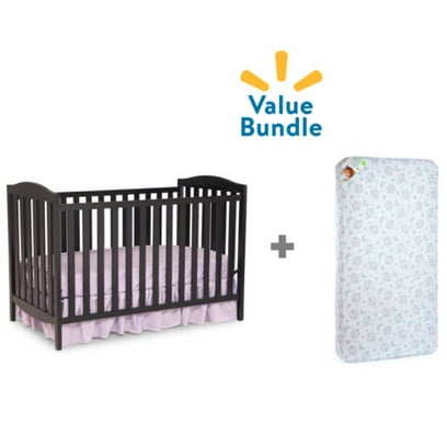 Delta Children Capri 3-in-1 Crib + Mattress Value Bundle