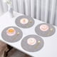 thumbnail image 4 of Mesa de comedor redonda, manteles individuales de terciopelo y piel sintética de doble cara, plegables, para hoteles, hogares, estilo occidental, manteles individuales para platos, piel, 4 of 6