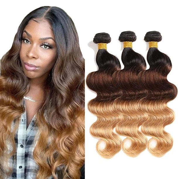 Paquete de pelo Freiuoke Ombre Body Wave, 3 paquetes de 14 cm, 16 cm, 18 cm