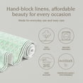 thumbnail image 2 of over&back 18x108 Hand-Blocked Printed Cotton Table Runner - Washable Table Runners for a Custom Home Decor Tablescape - Perfect for Coffee Table, Dinner Table, Living Room, and More - Green Leaf, 2 of 9