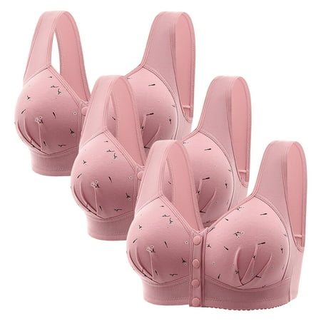 Weikingp Bras for Women  Bras for Women Sexy Up Wireless Solid Color Underwear Adjustable Breathable Comfort Support Anti Drop Bra Womens Underwear Plus Size Lingerie Clearance Pink 38