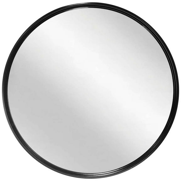 Infinity Instruments Deep Metal Round Black 24 inch Wall Mirror