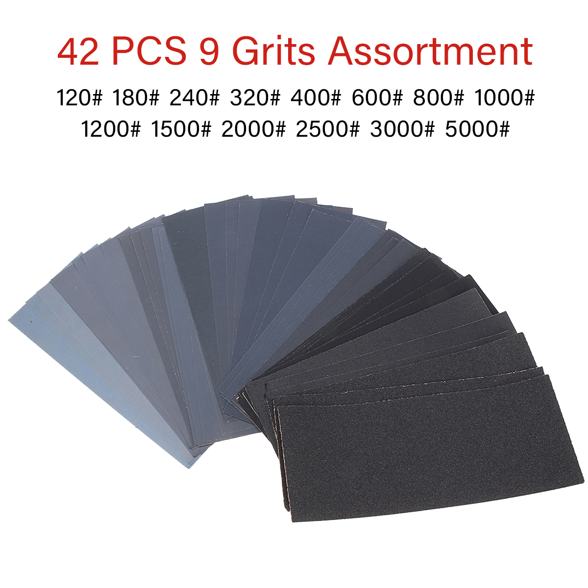 42Pcs Assorted Sand Paper Sheets Fine Medium Home Coarse Wet Dry Use Sandpaper Walmart Canada