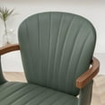 LUNLING Swivel Dining Chairs Set of 2, Mid Century Modern Green Faux