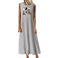 thumbnail image 1 of Cameland Robes de Mode pour Femmes Fête des Mères Été Décontracté Col Rond Sans Manches avec Poches Robe Longue de Plage, 1 of 4