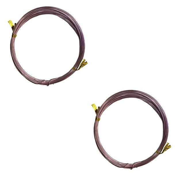 Vogacara Alambres artesanales Material de aluminio No es fácil de romper Hilo trenzado brillante Buena flexibilidad Líneas de joyería para Rosa claro 2piezas