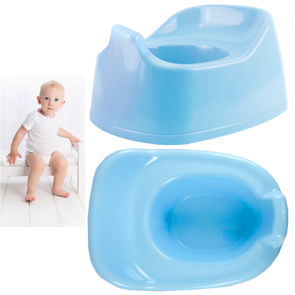 blue plastic toilet seat