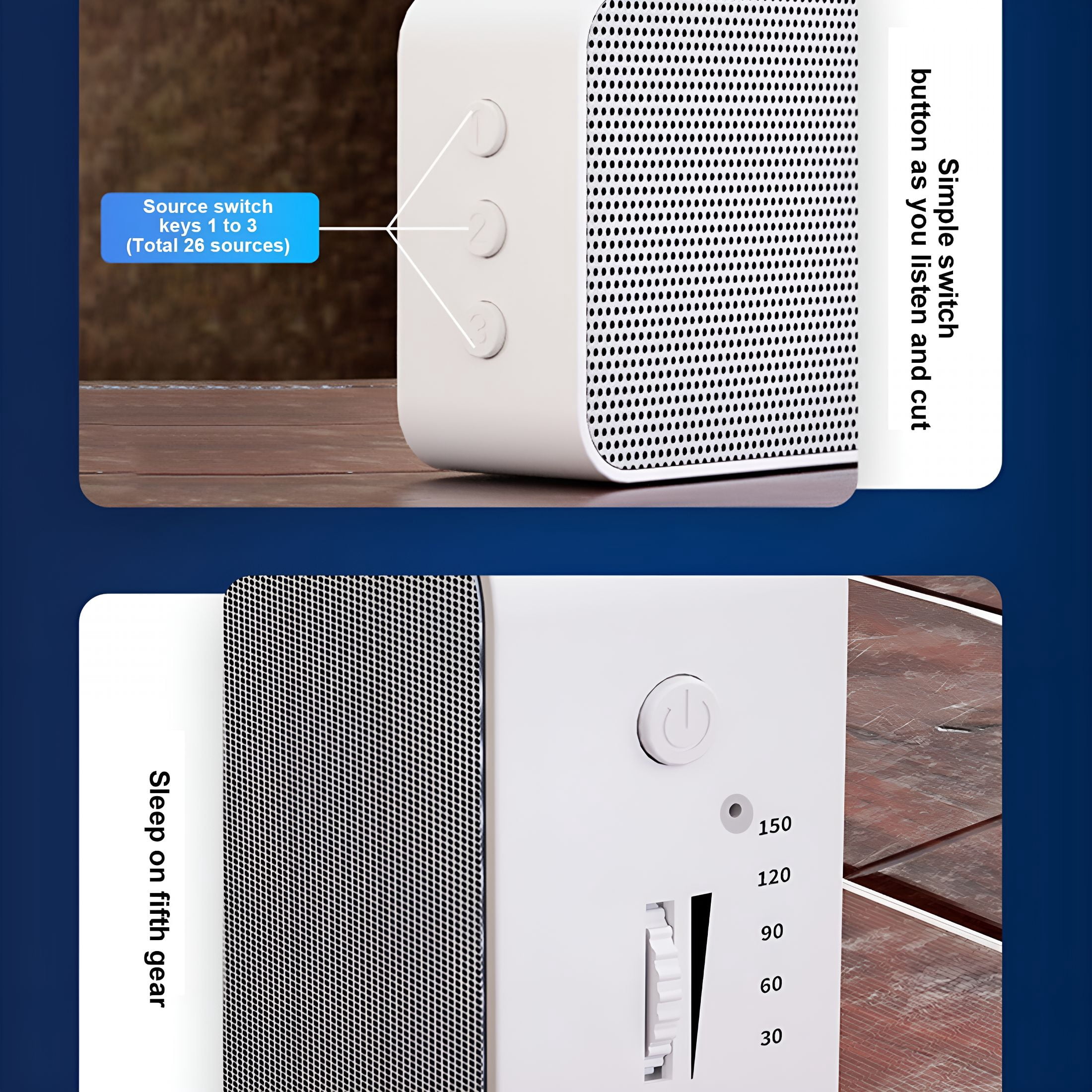 GJX Smart White Noise Machine,Stress Relief Sleep Aid for Adults,3-In-1 Sound Therapy with Music&Nature Sounds,Compact Portable Bedside Sleeper for Home,Office,And Travel White