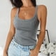 thumbnail image 1 of ICHUANYI Clearance Womens Solid Tank Tops Sleeveless U-Neck Base Shirt Summer Casual Workout Tees(Gray, M) ICHUANYI WER2023081400658, 1 of 6