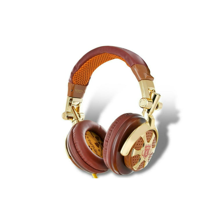 Billionaire DJ-Style Stereo Headphones Gold/Brown Holiday Special 
