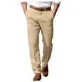 thumbnail image 1 of Zszcpp High Waisted Pants Men'S Button Solid Long Simple Style Going Out Vacation Leisure Lounge Trousers Casual Trouser, 1 of 8