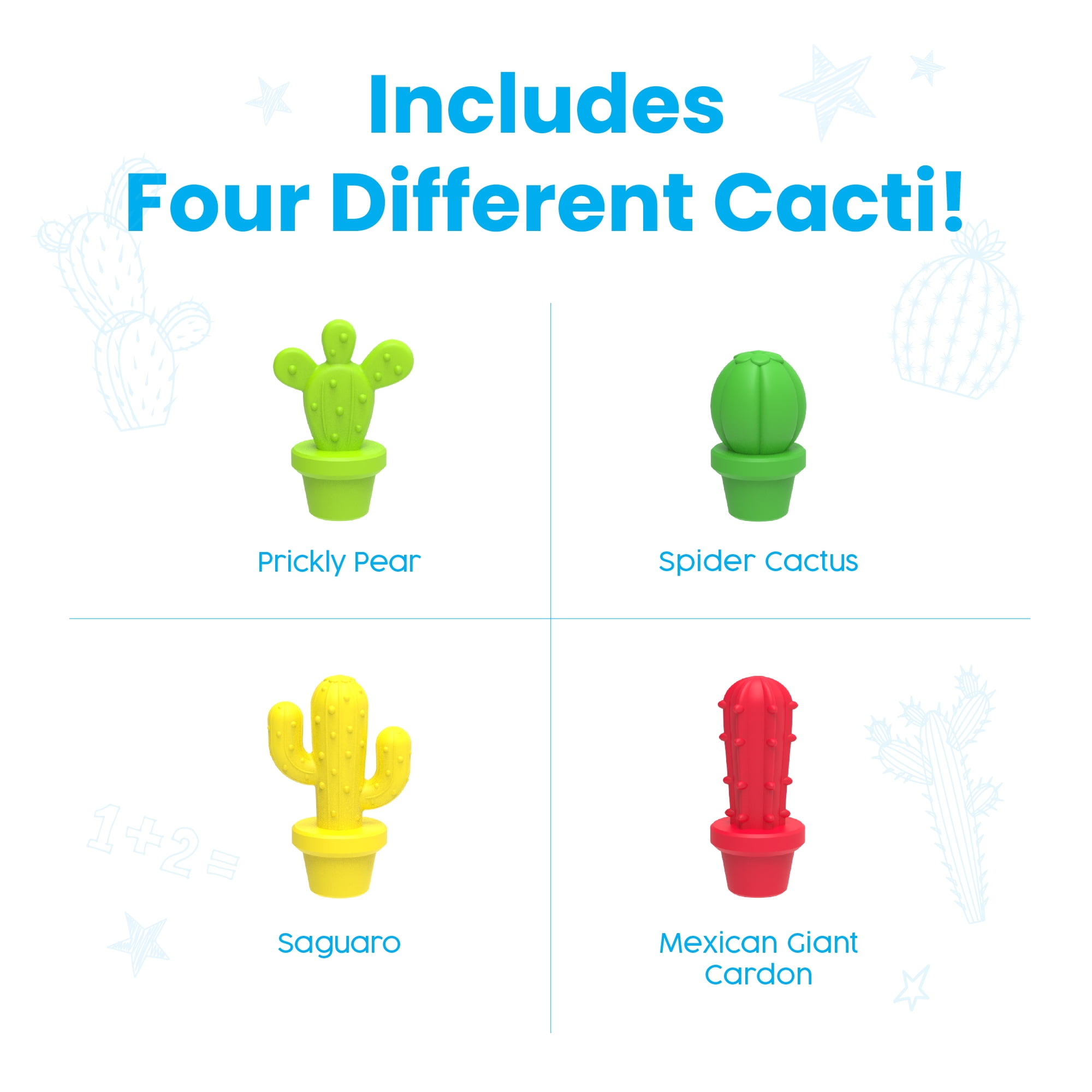hand2mind Cactus Counting Activity Set, Counters for Kids Math, Counting and Sorting Toys
