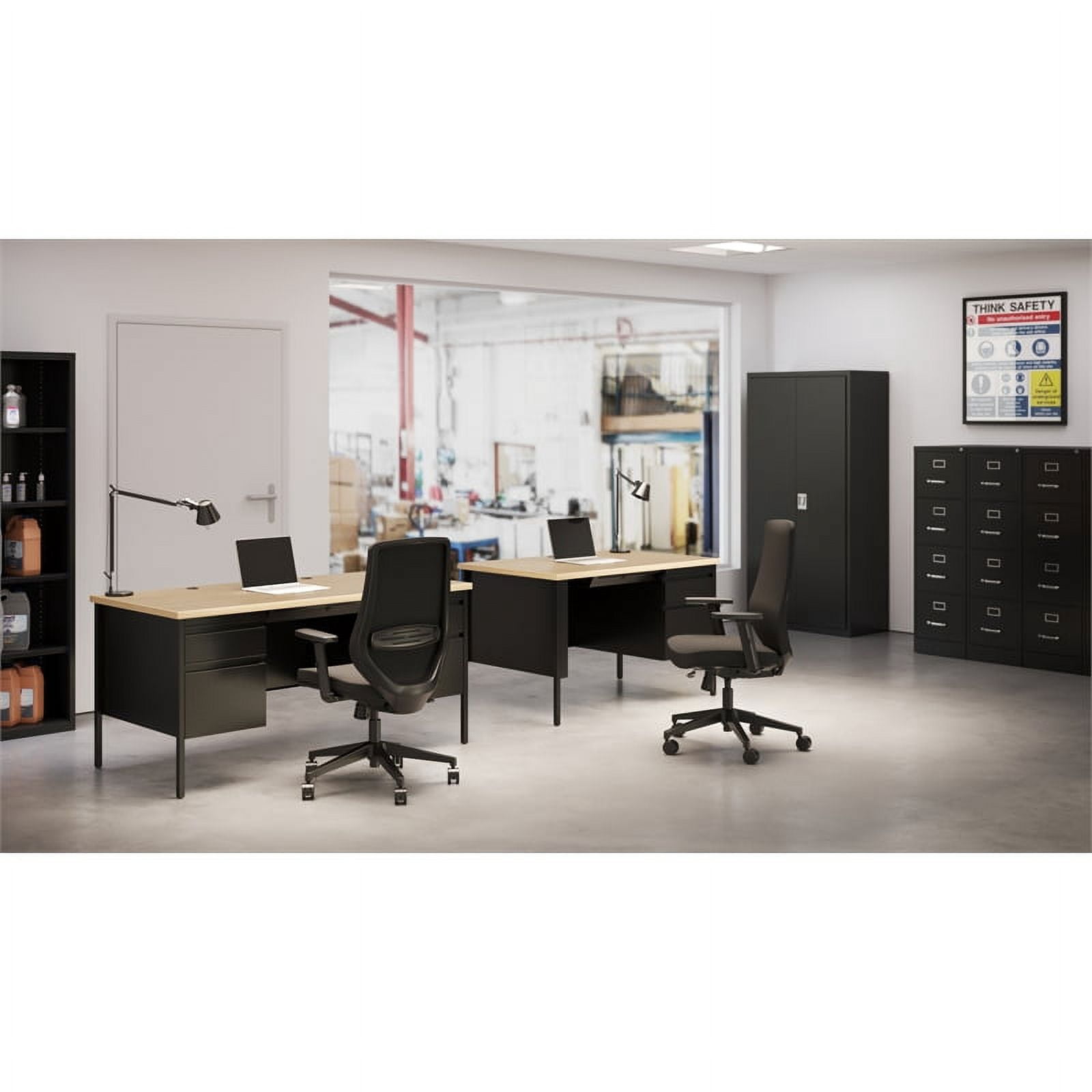 Pemberly Row 22-in Deep Metal 4 Drawer Vertical File Cabinet Black (Set of 2)