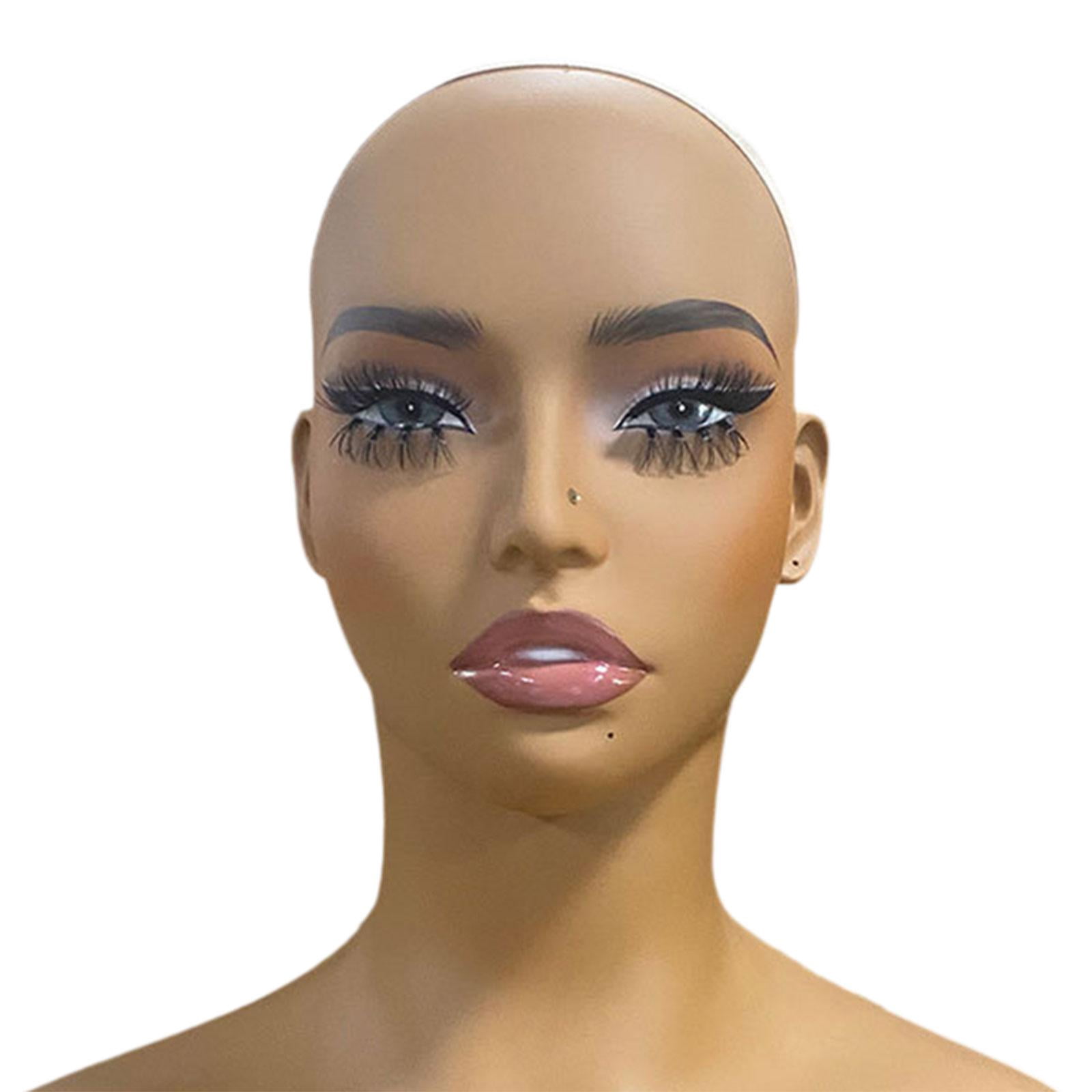 EHJRE Female Mannequin Head with Shoulders Hat Display Rack with Makeup Holder Display Model for Sunglasses Hairpieces Hats